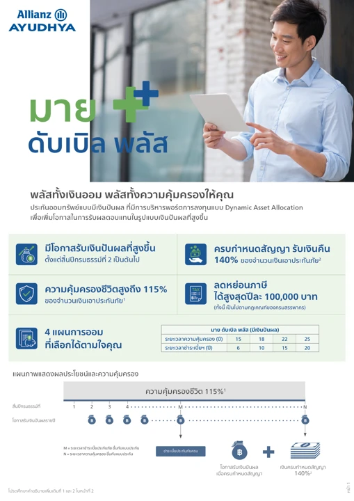 ปก มาย ดับเบิล พลัส (มีเงินปันผล)